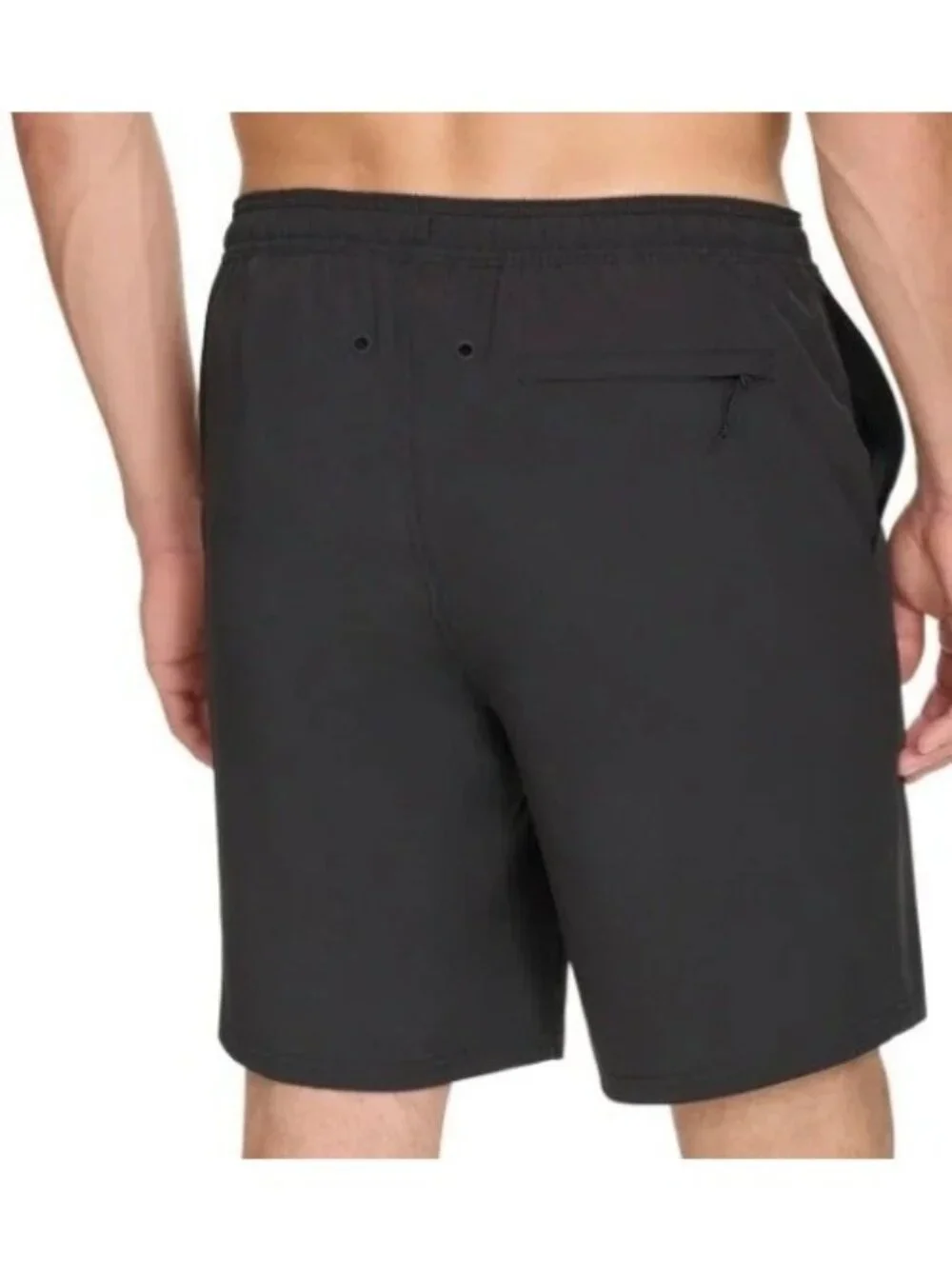 NWT Kirkland Signature Men's M Black Swim Shorts With Stretch Fabric Comfort